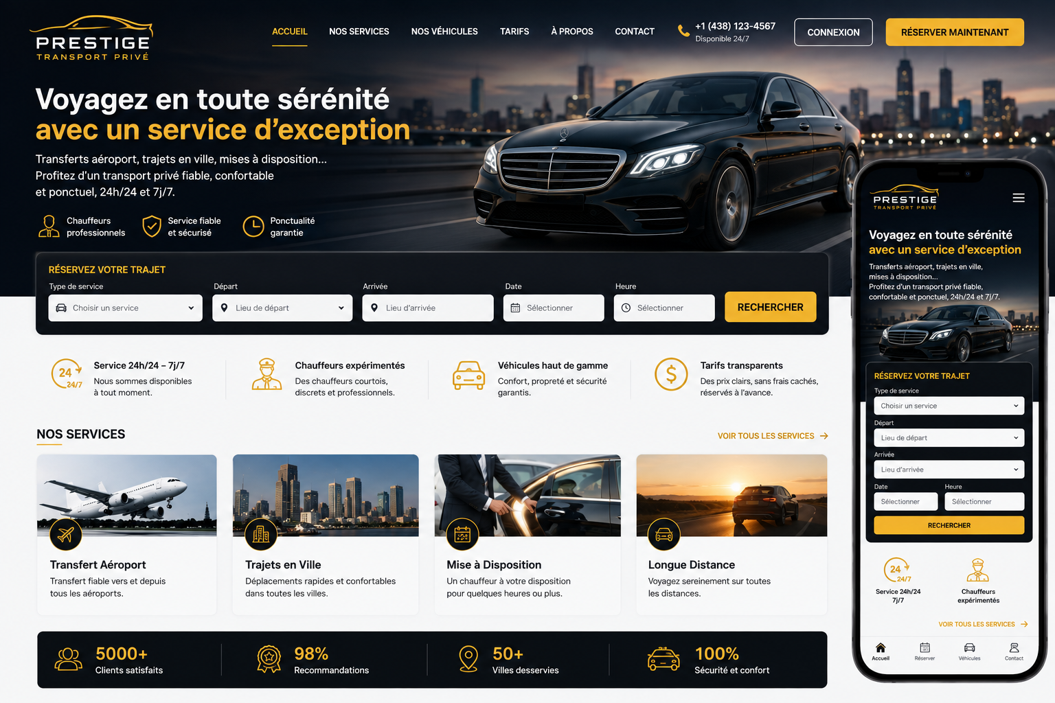 Création d’un site de transport privé