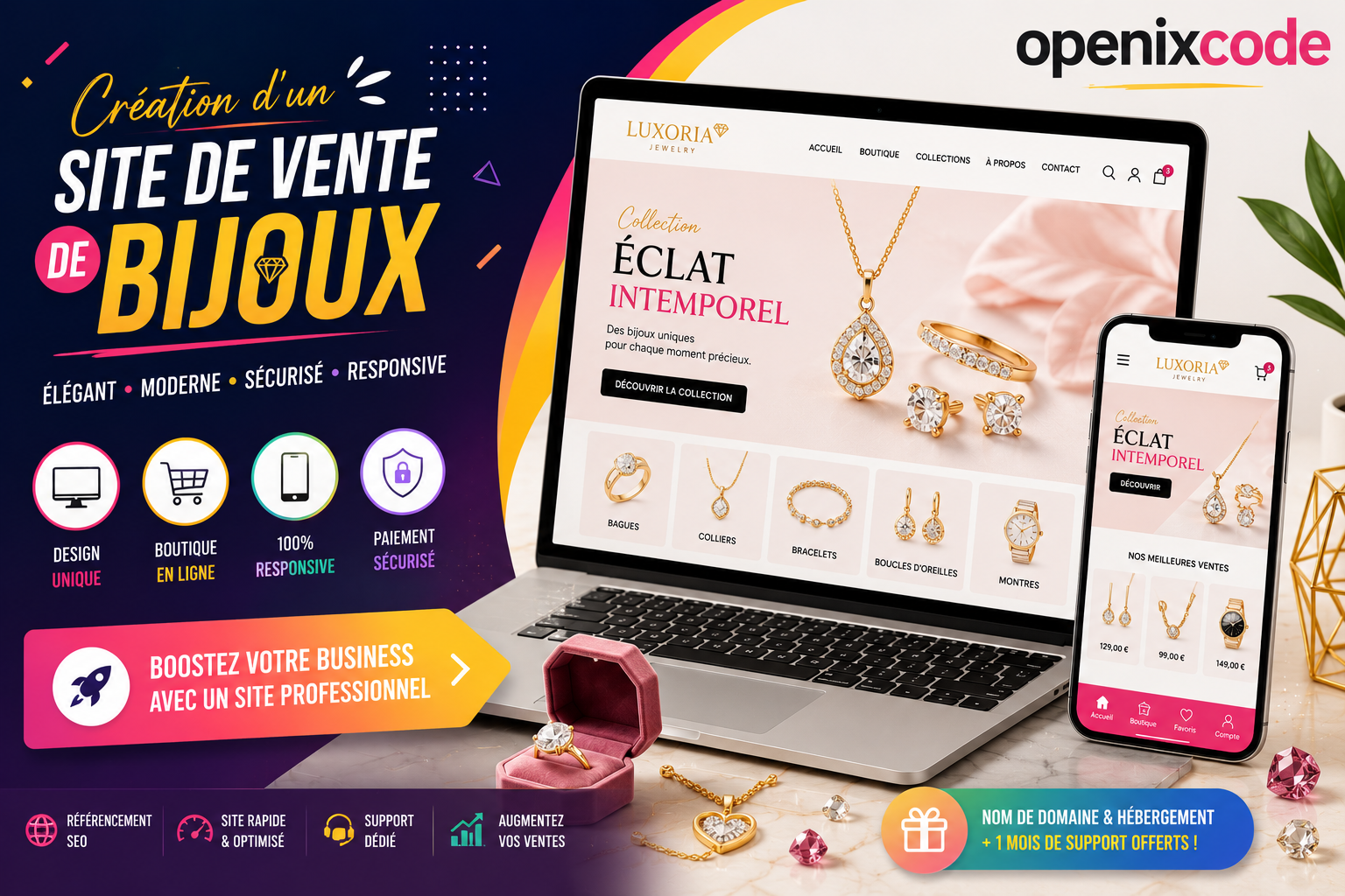 Création d’un site de vente de bijoux