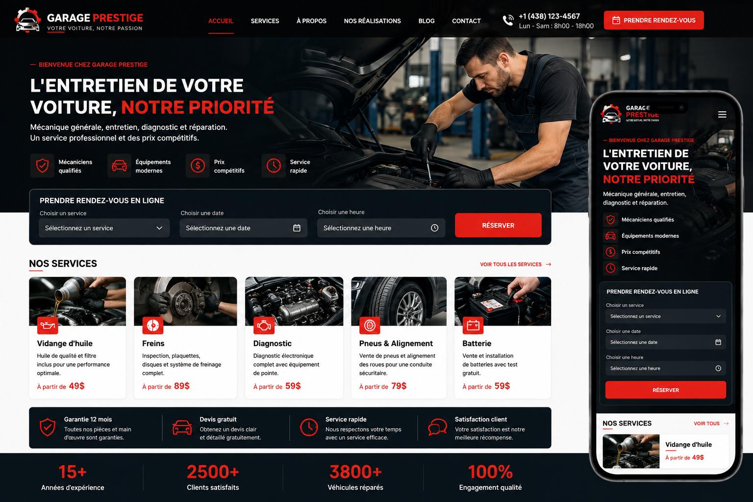 Création d’un site pour garage automobile