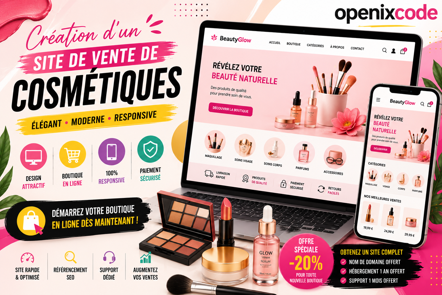 Création d’un site de vente de cosmétiques