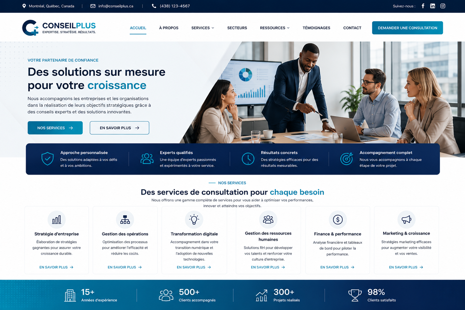 Création d’un site pour consultant