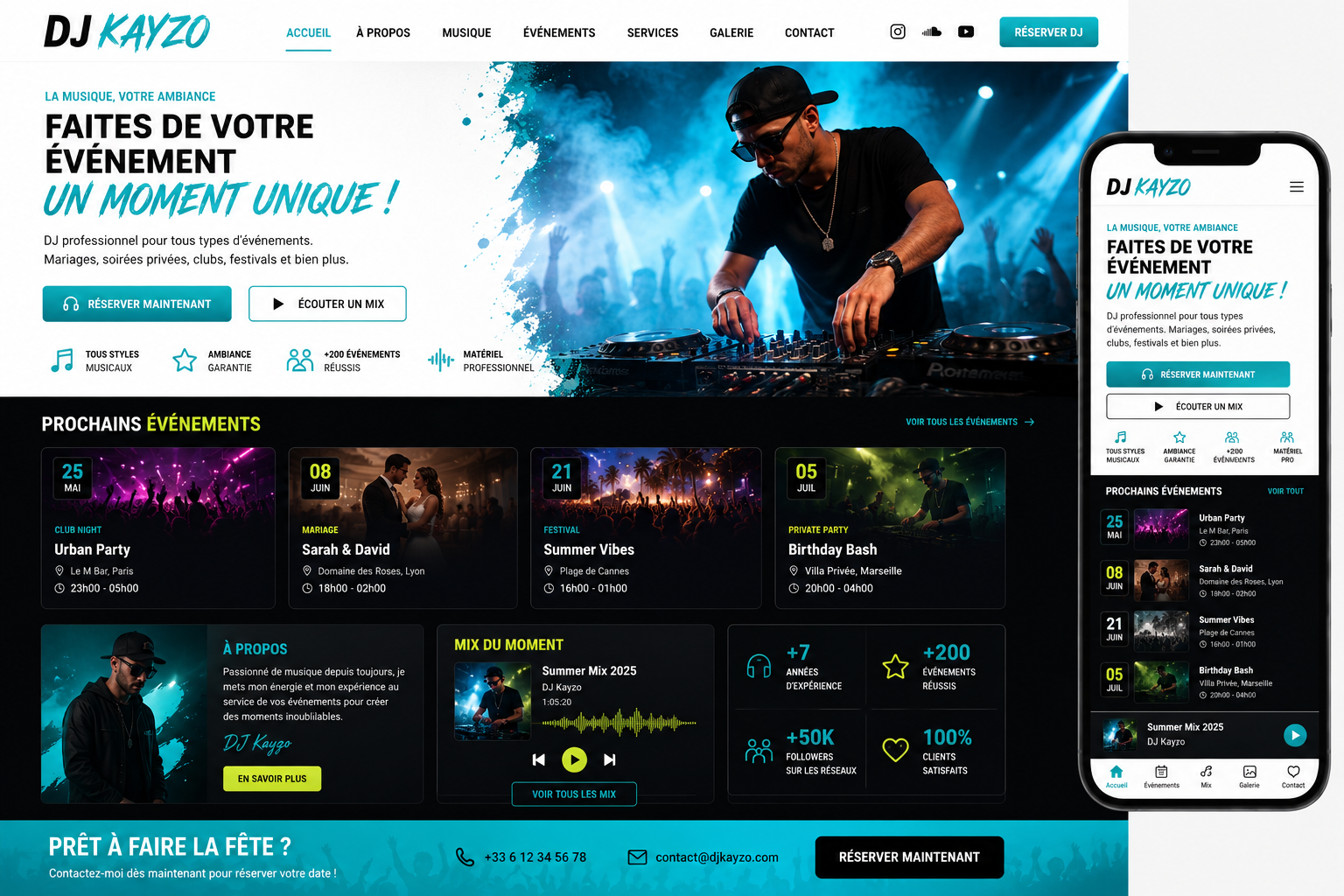 Création d’un site pour DJ