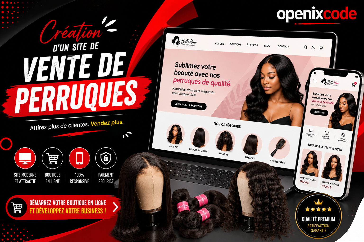 Création d’un site de vente de perruques