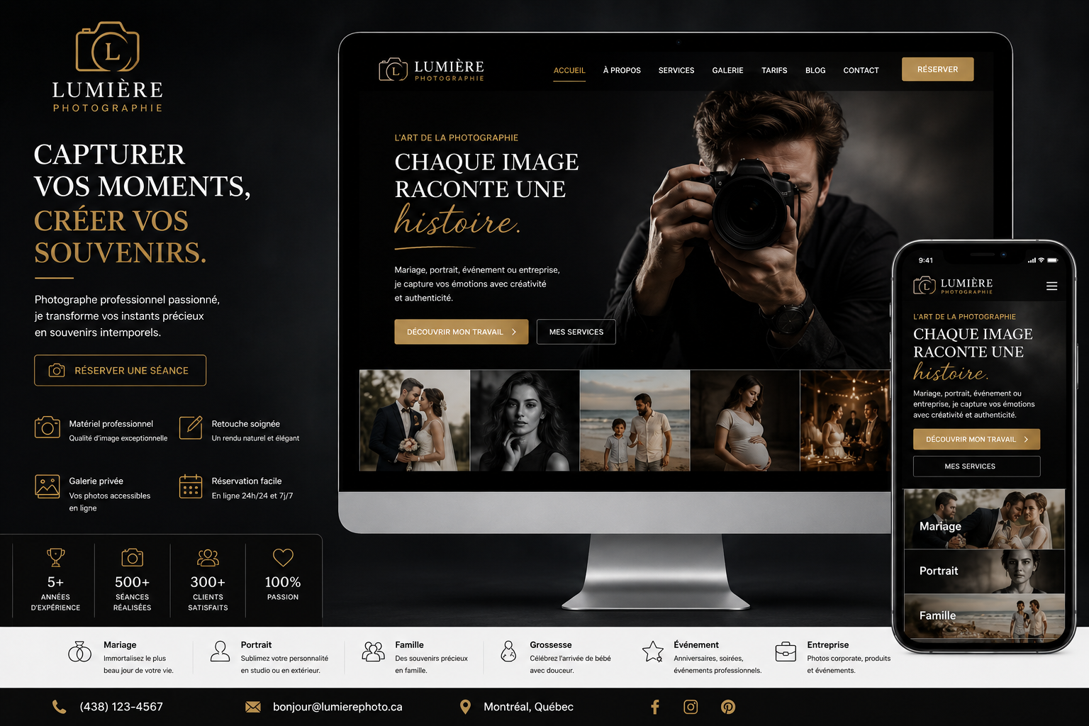Création d’un site pour photographe