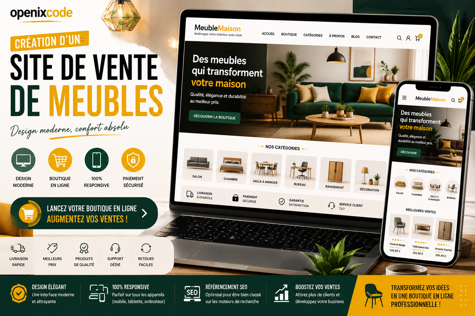 Création d’un site de vente de meubles