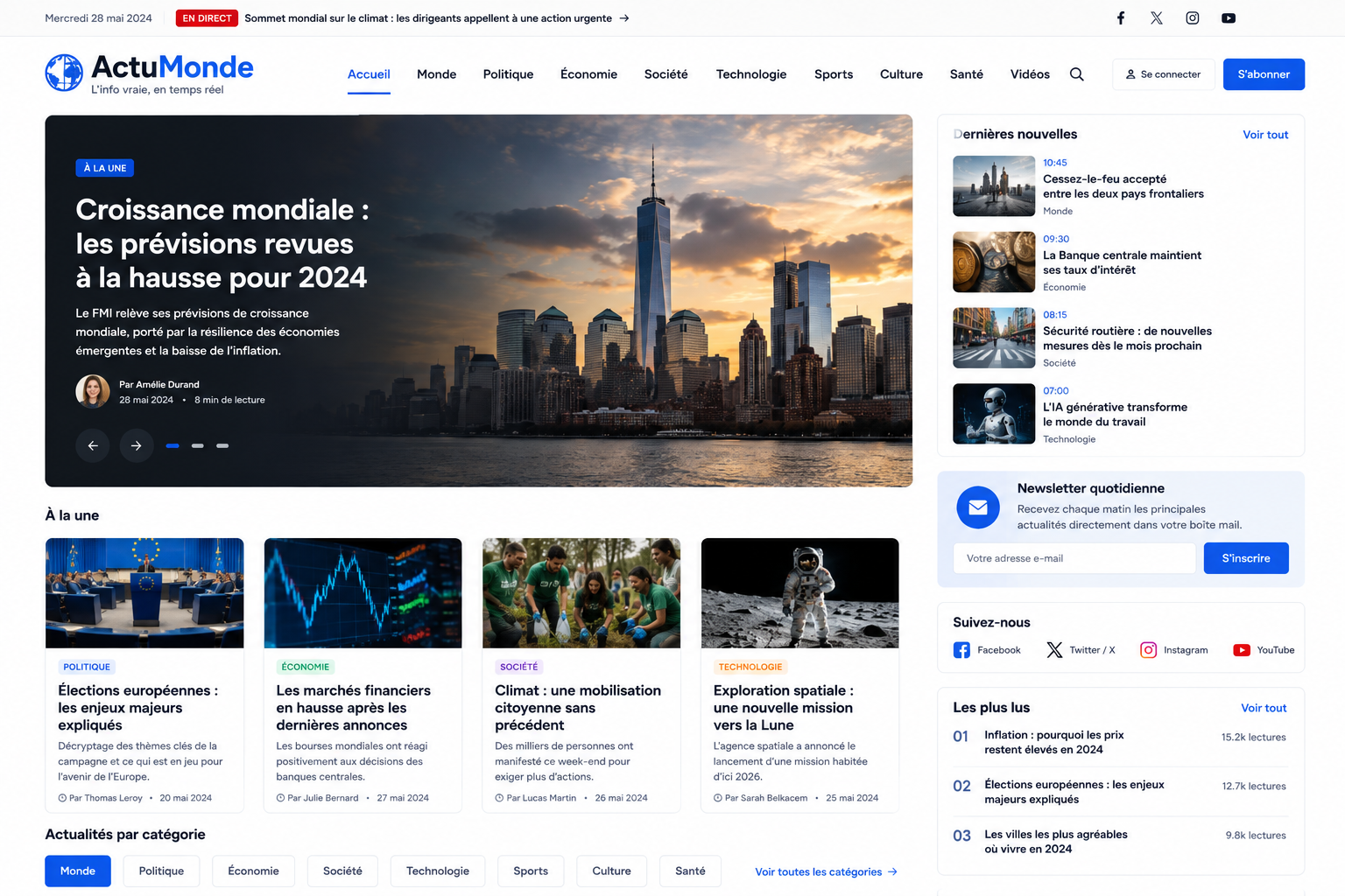 Création d’un site d’actualités