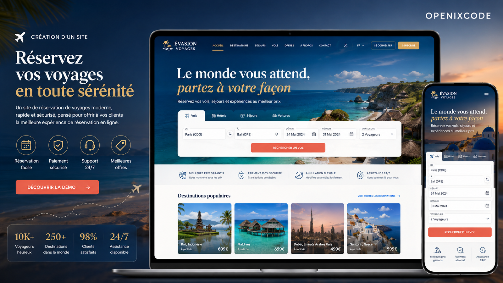 Création d’un site de réservation de voyages