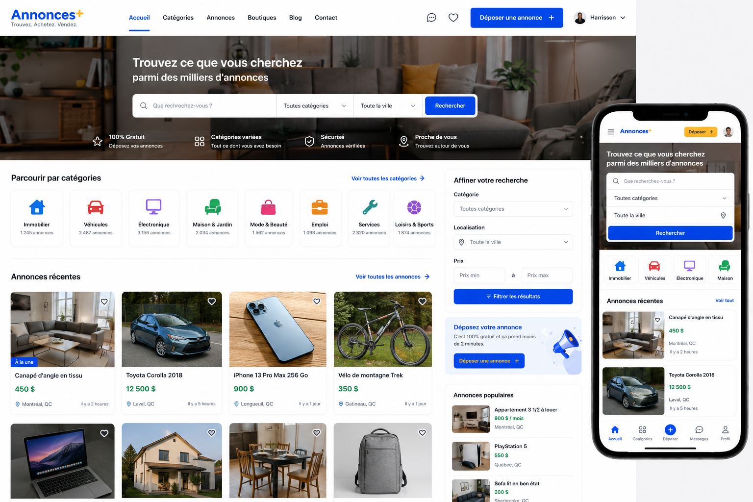 Création d’un site de petites annonces