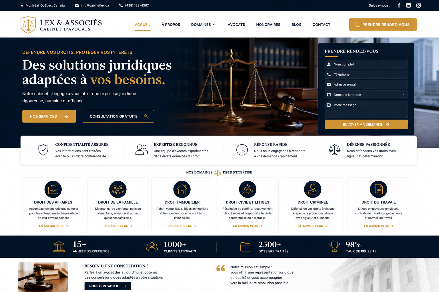 Création d’un site pour cabinet d’avocat