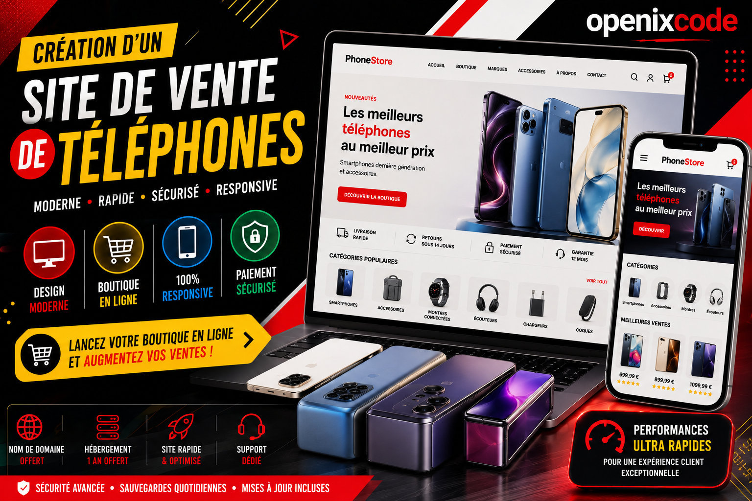 Création d’un site de vente de téléphones