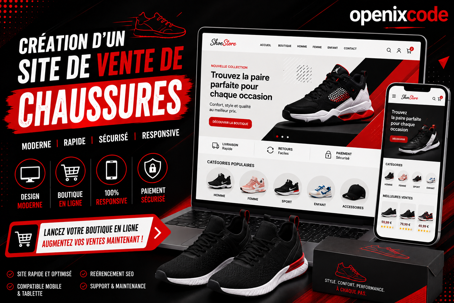 Création d’un site de vente de chaussures
