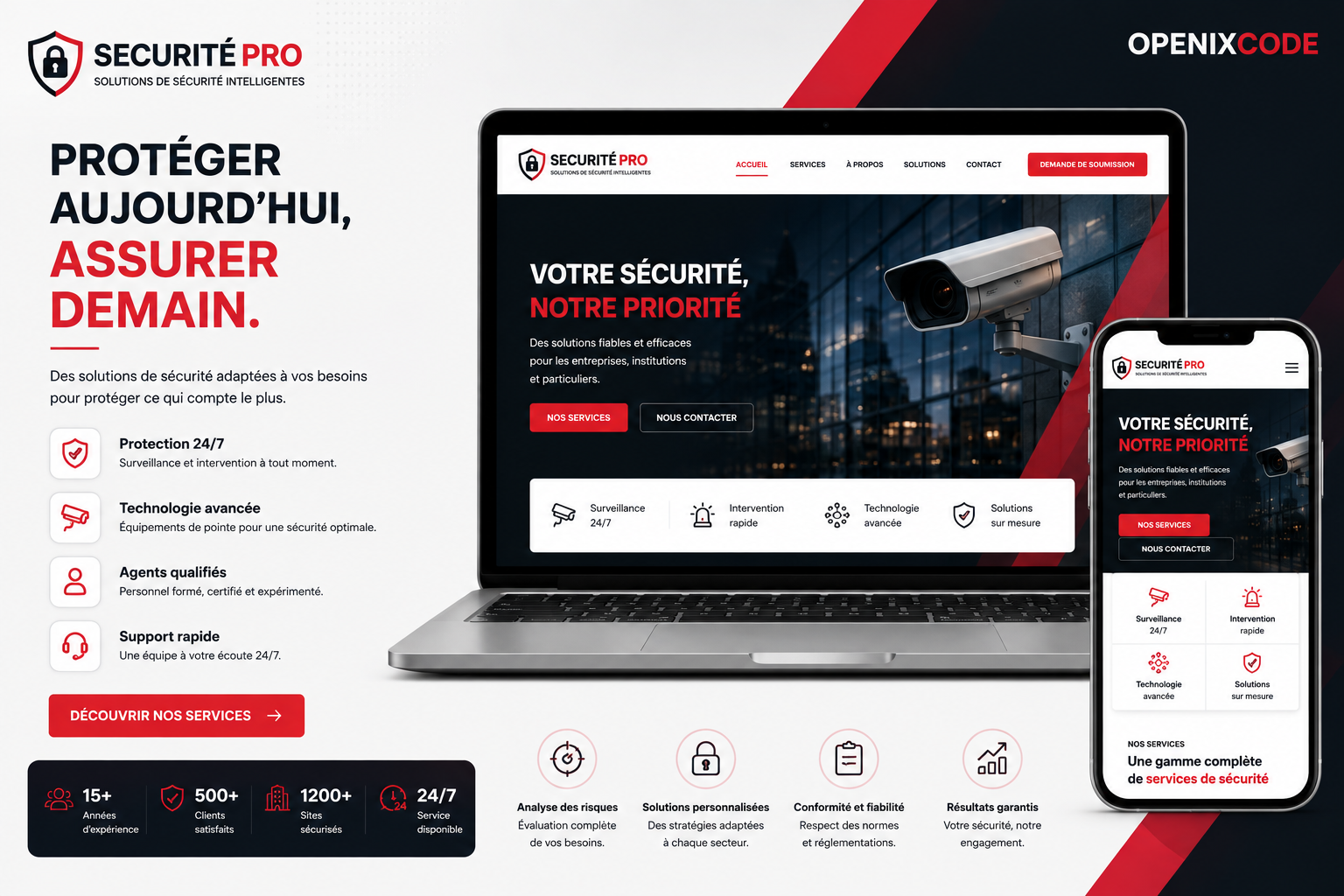 Création d’un site pour entreprise de sécurité