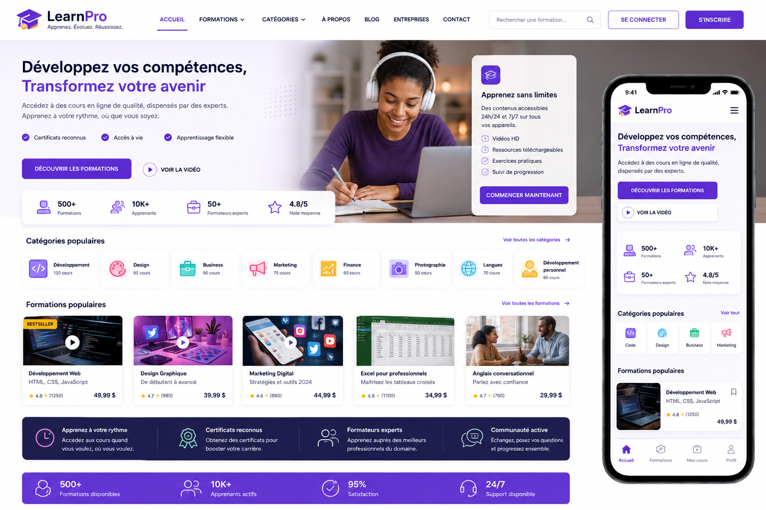Création d’une plateforme de formation en ligne