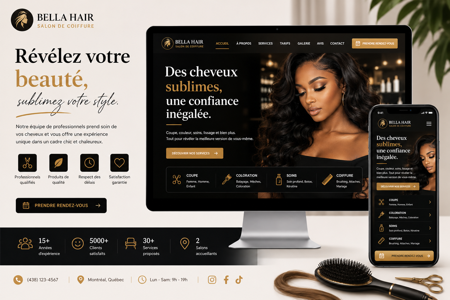 Création d’un site pour salon de coiffure