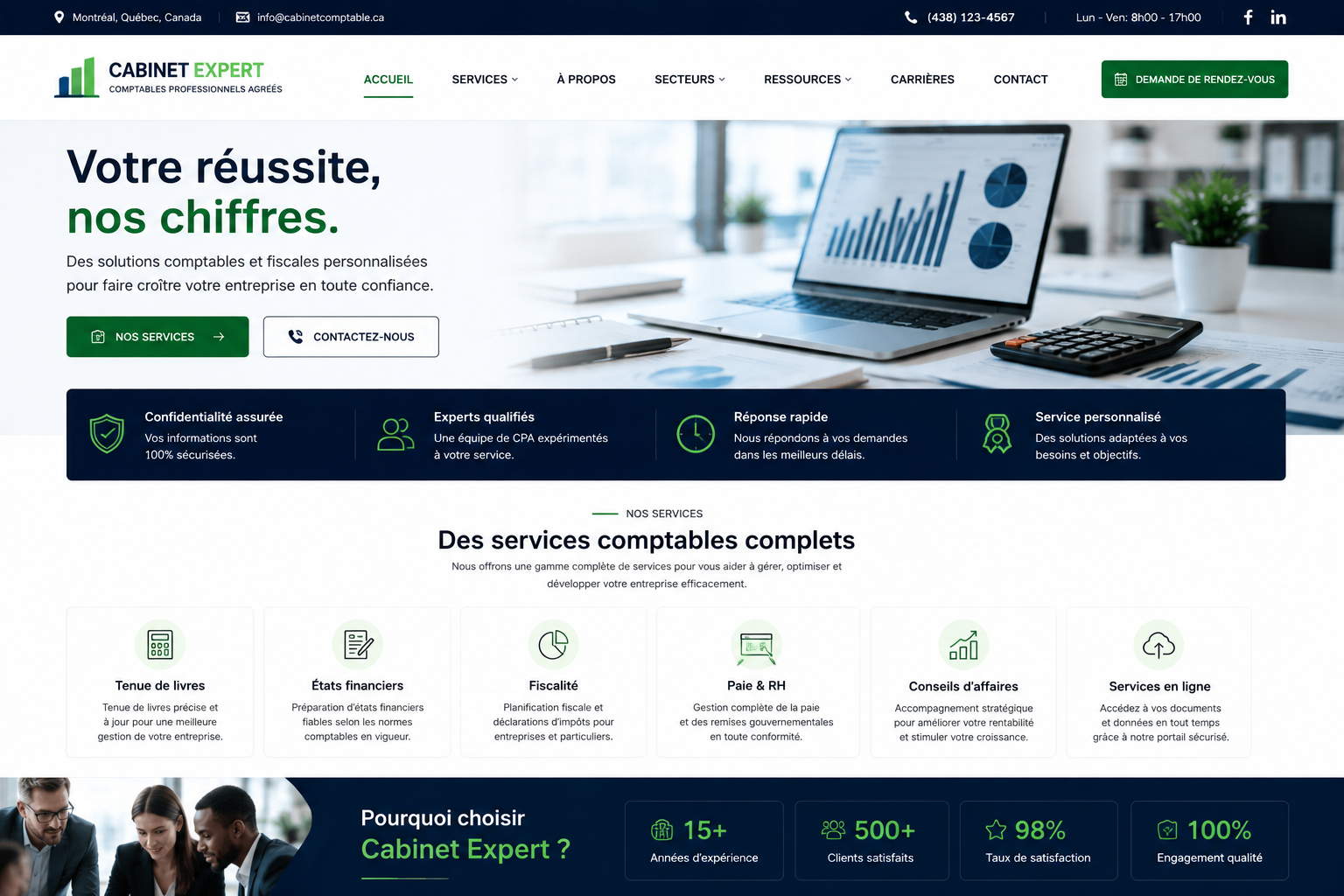 Création d’un site pour cabinet comptable