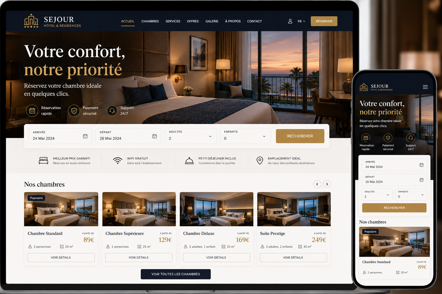 Création d’un site de réservation de chambres