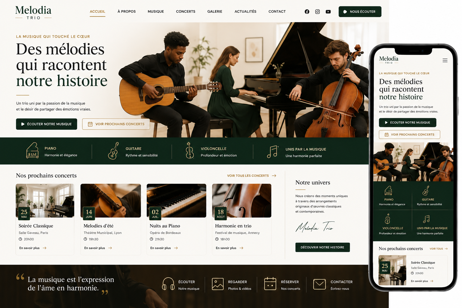 Création d’un site pour groupe musical