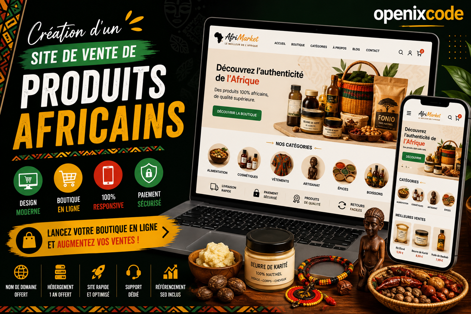 Création d’un site de vente de produits africains