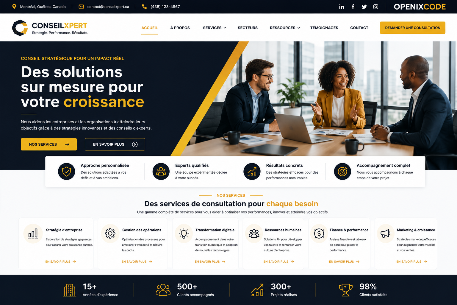 Création d’un site pour consultant