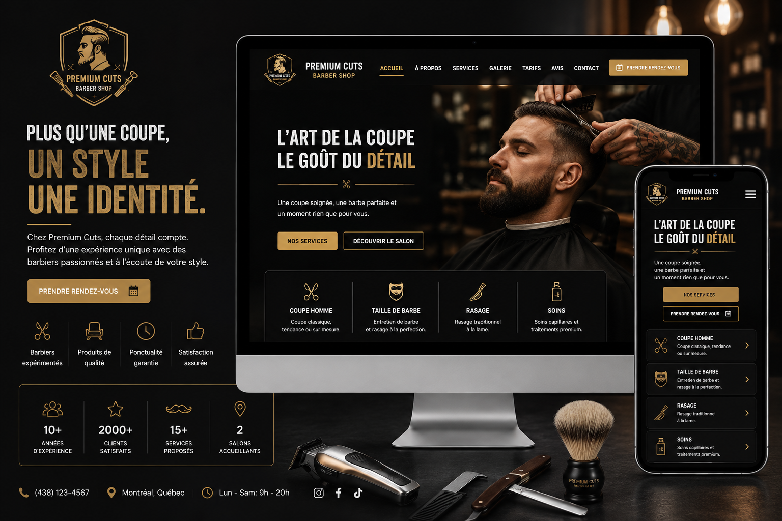Création d’un site pour barbier