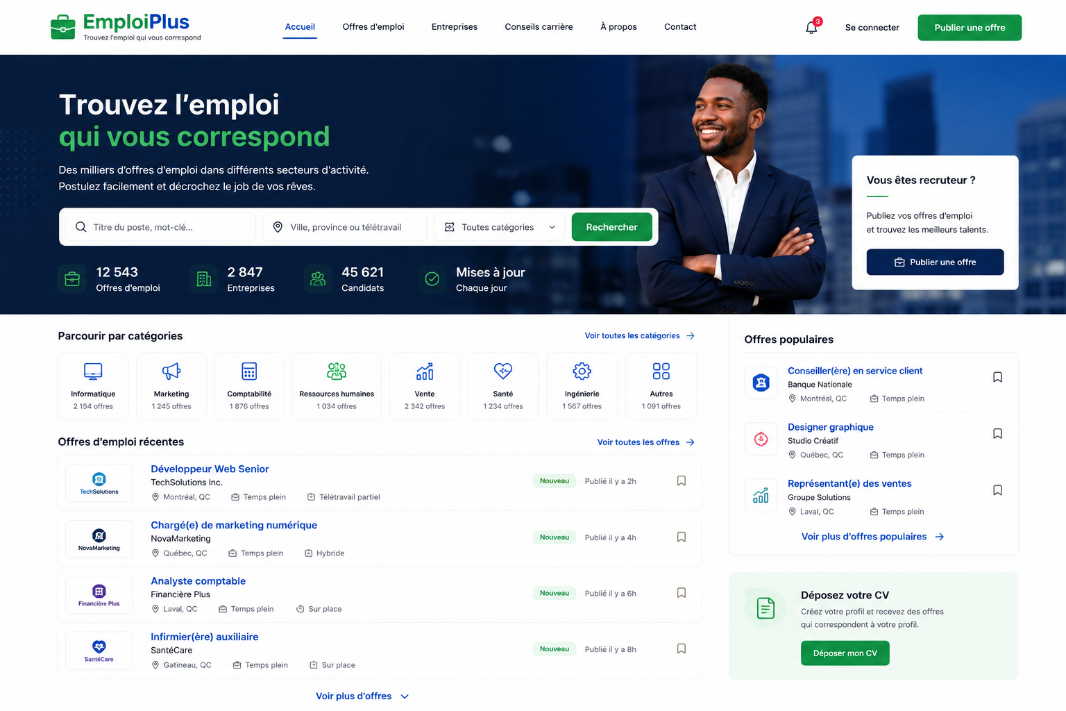 Création d’un site d’offres d’emploi